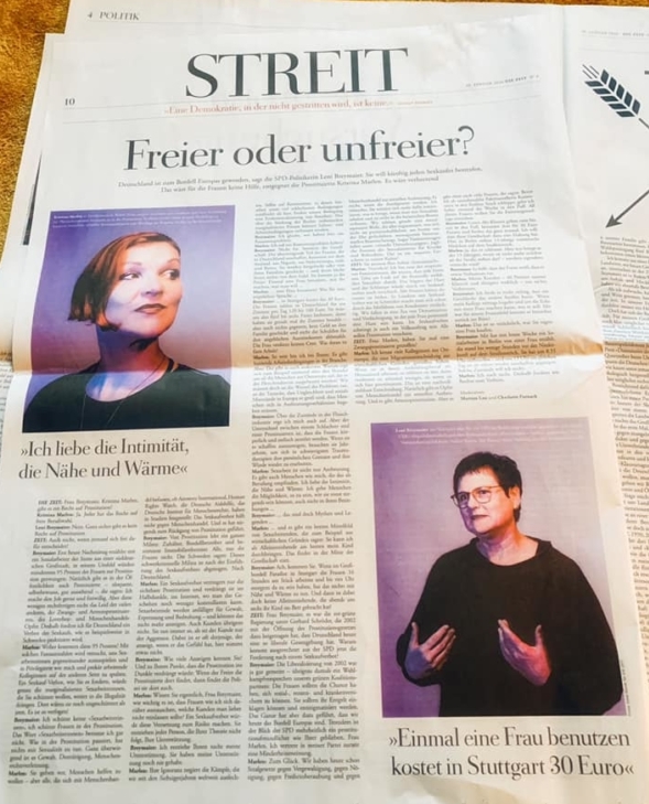 Streitgespräch_ZEIT_Kristina Marlen Zeitungsauschnitt Streitgespräch in DIE ZEIT